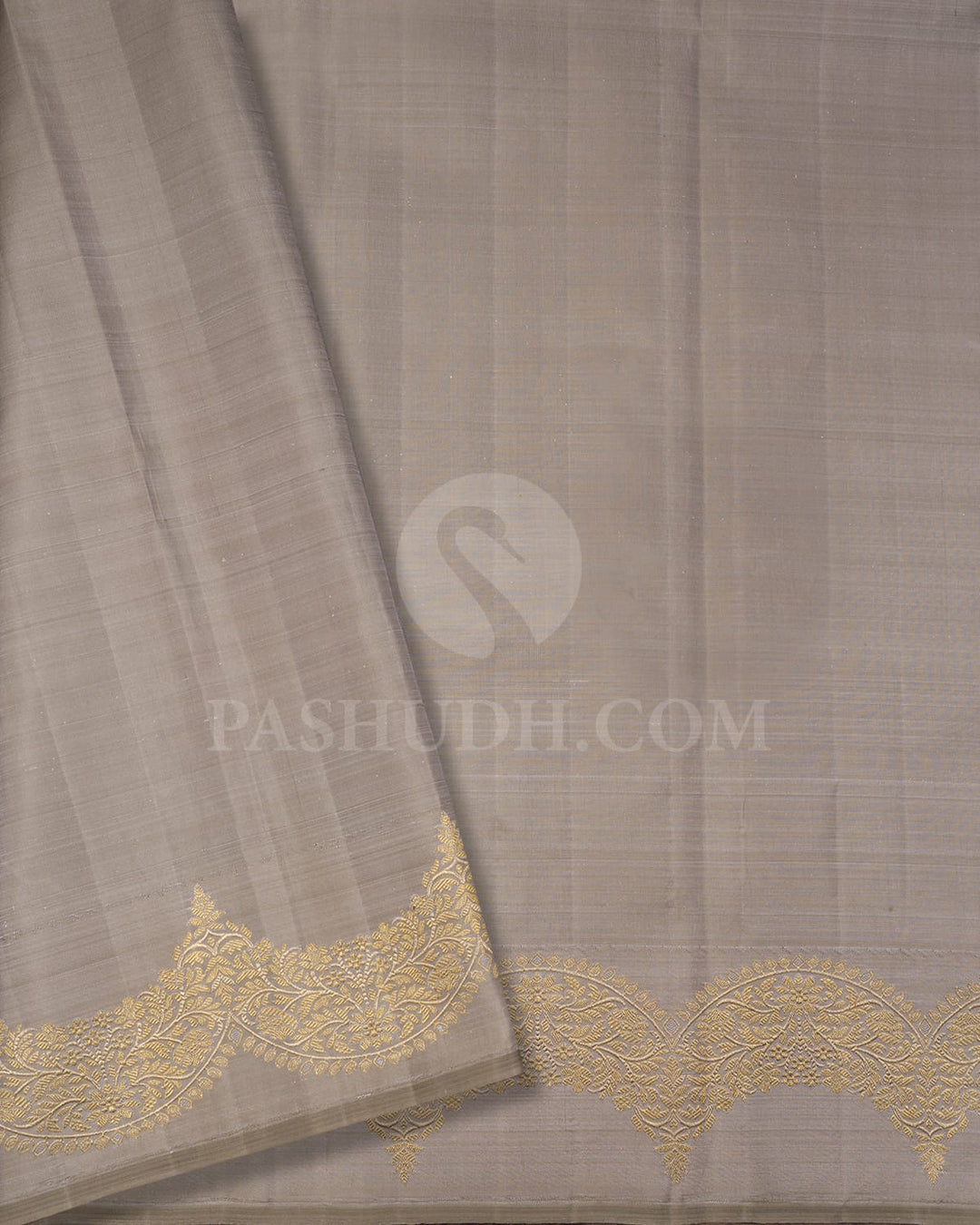 Turquoise Blue With Grey Kanjivaram Silk Saree-S1401(C)