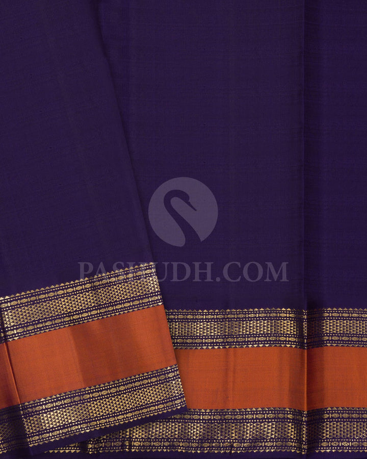 Pista Green And Royal Blue Kanjivaram Silk Saree-SP388