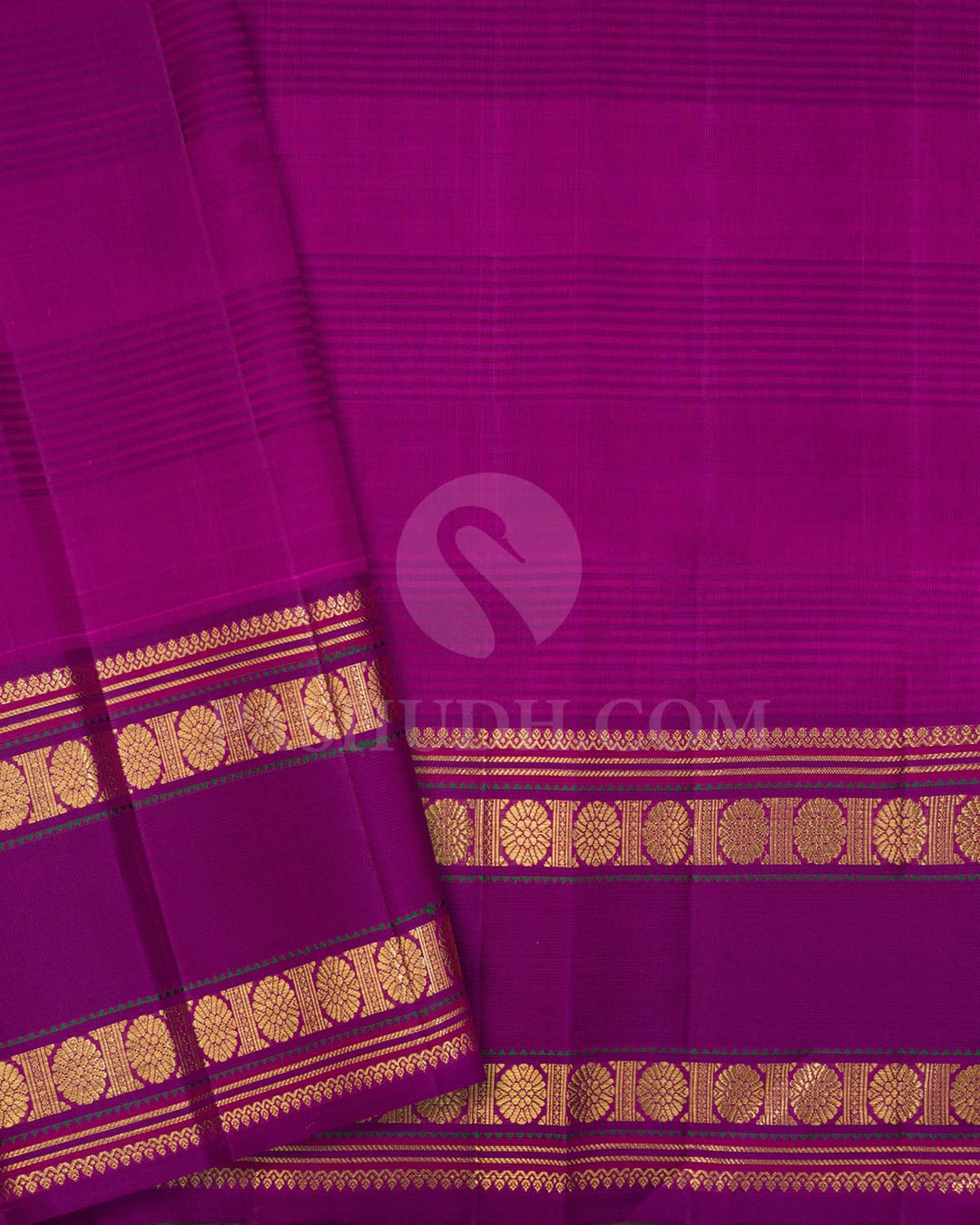Yellow,Purple With Green Kora Organza Kanjivaram Silk Saree-S1532(B)