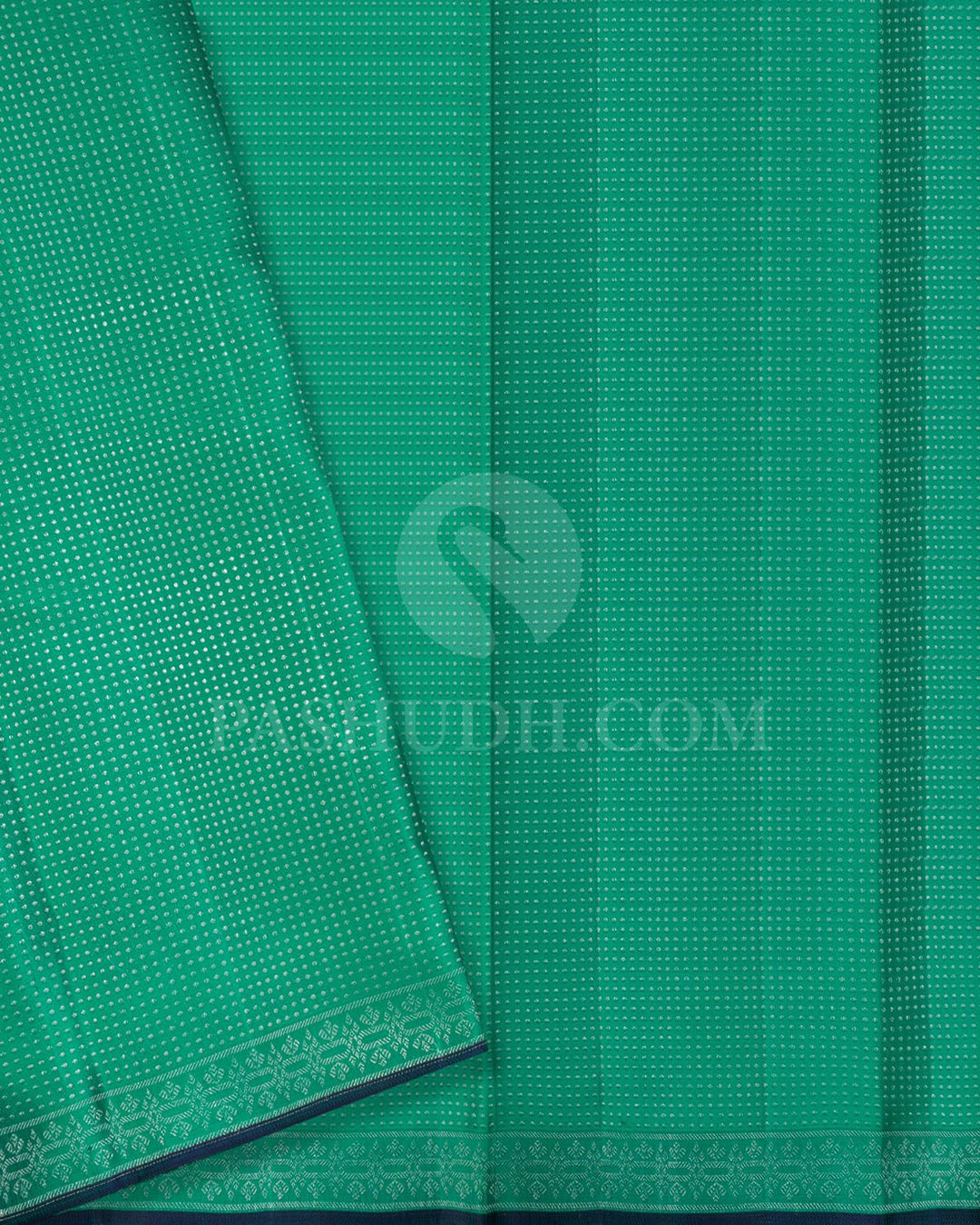 Sky Blue With Emerald Green Kanjivaram Silk Saree-DJ410(C)