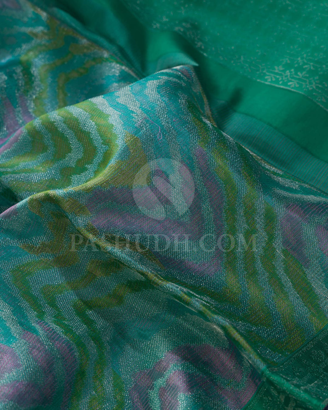 Sky Blue With Emerald Green Kanjivaram Silk Saree-DJ410(C)