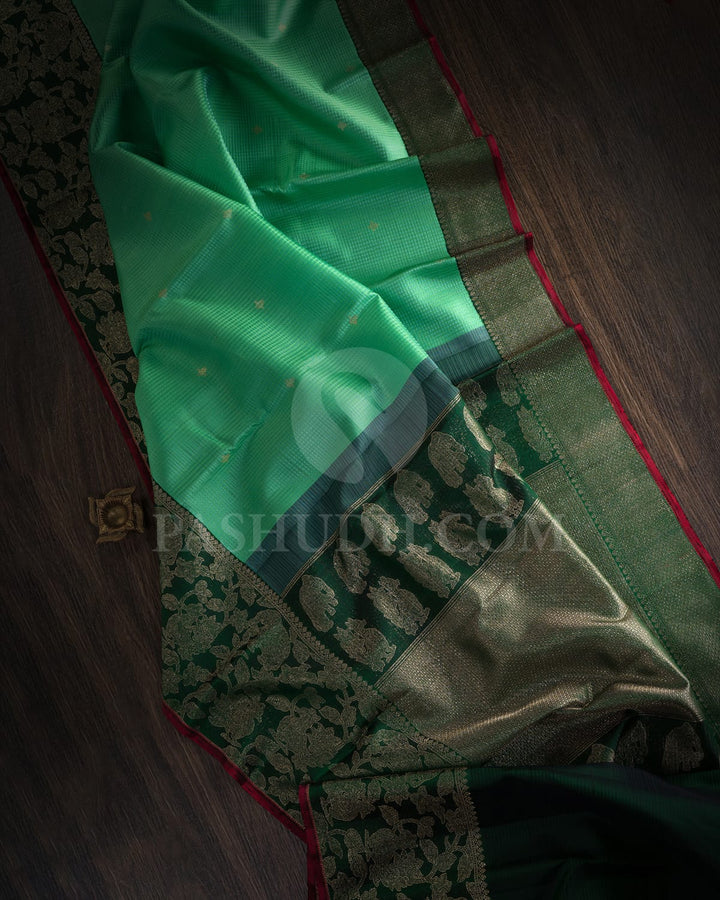 Rexona Green With Dark Green Kanjivaram Silk Saree-S1138(C)