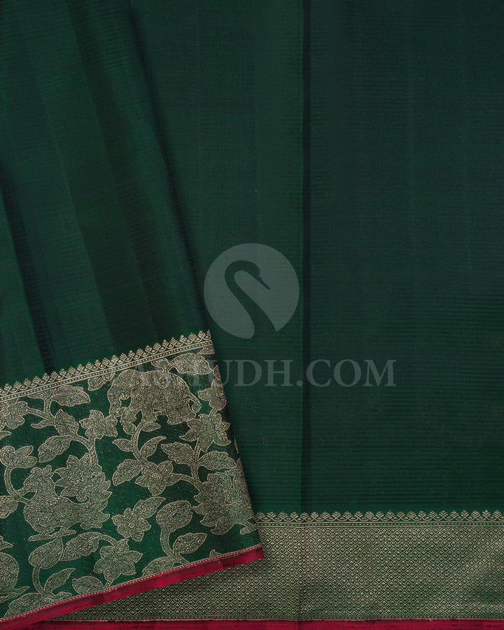 Rexona Green With Dark Green Kanjivaram Silk Saree-S1138(C)