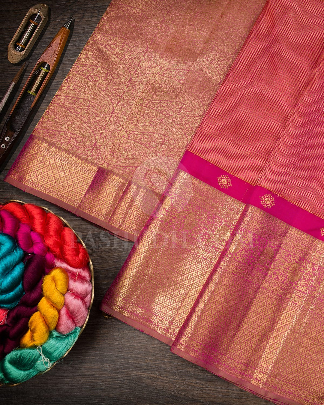 Rani Pink Vairaoosi Kanjivaram Silk Saree-S1533(B)