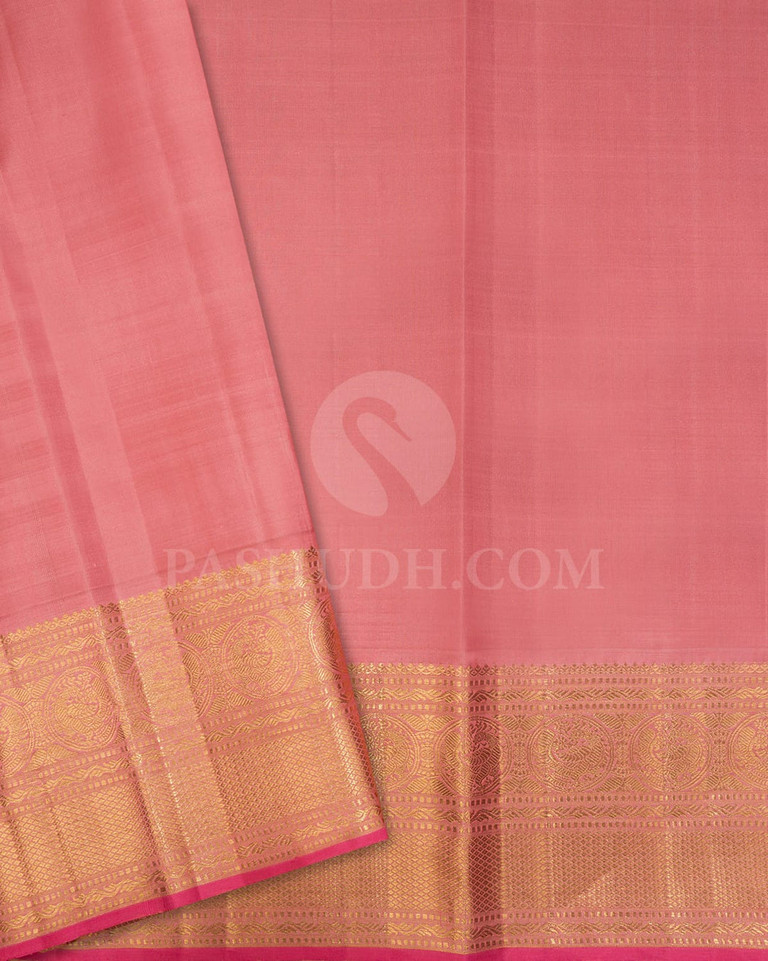 Purple With Peachy Pink Kanjivaram Silk Saree-S1670(A)