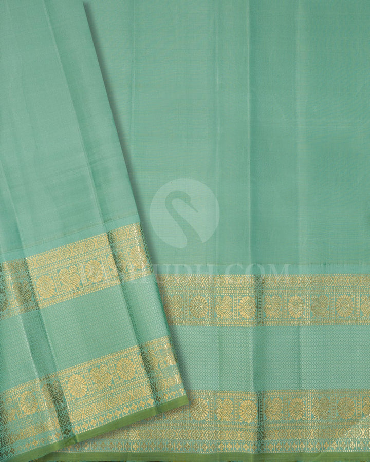 Rani Pink With Pastel Teal Kanjivaram Silk Saree-S1497(B)