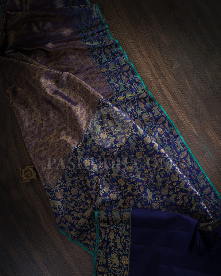 Royal Blue Kanjivaram Silk Saree-S1661(A)