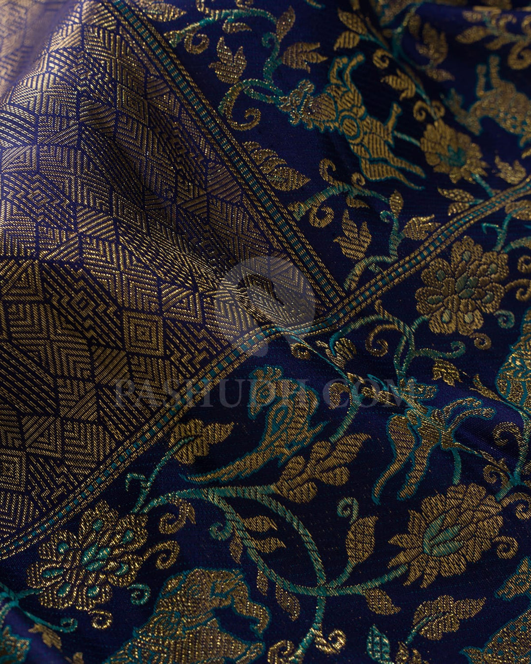 Royal Blue Kanjivaram Silk Saree-S1661(A)