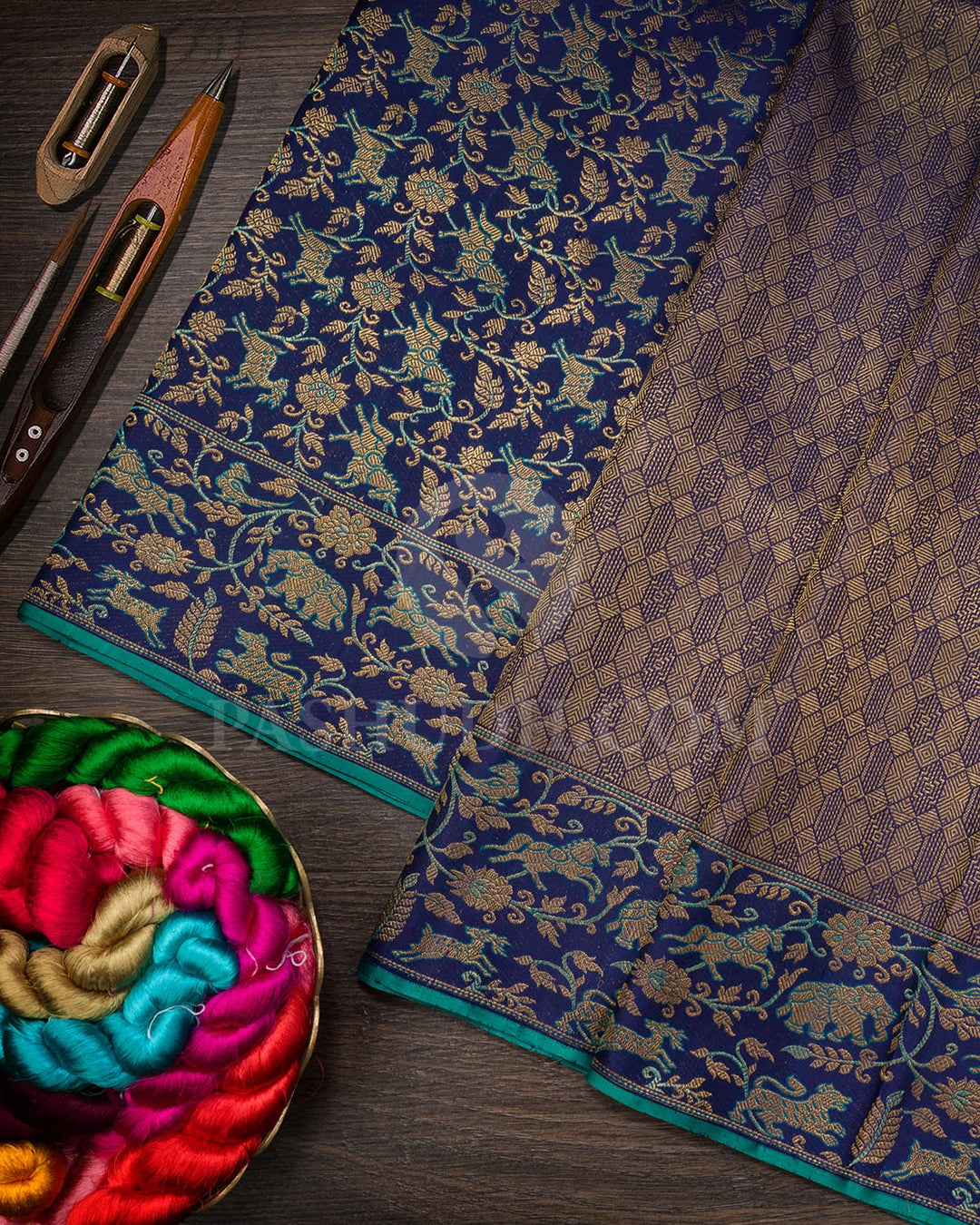 Royal Blue Kanjivaram Silk Saree-S1661(A)