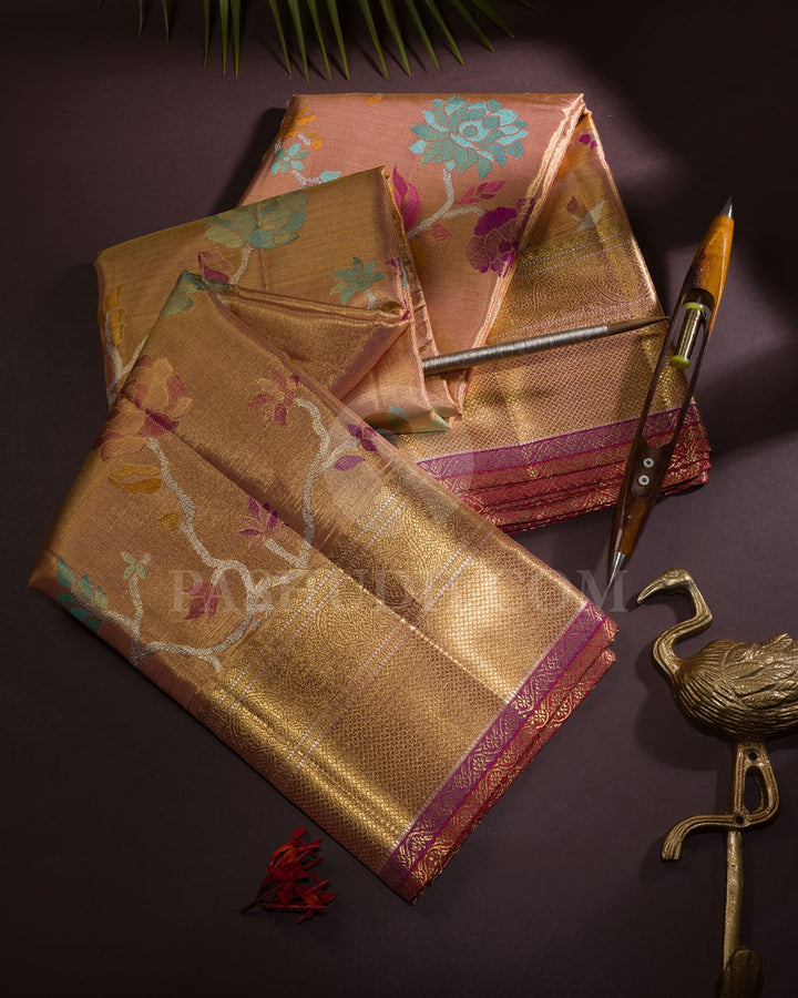 Gold Pure Zari Tissue Kanjivaram Silk Saree-P214(A)