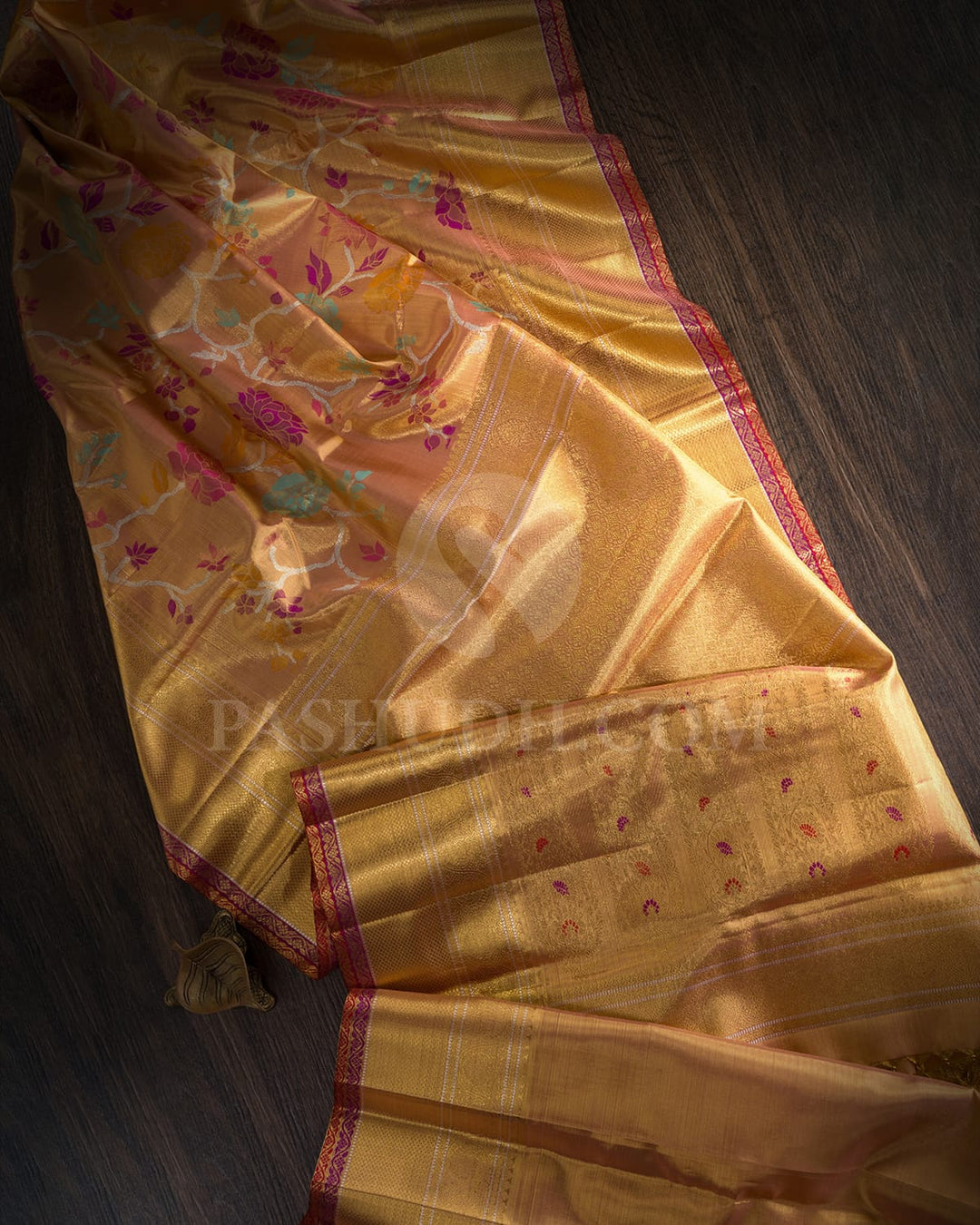 Gold Pure Zari Tissue Kanjivaram Silk Saree-P214(A)