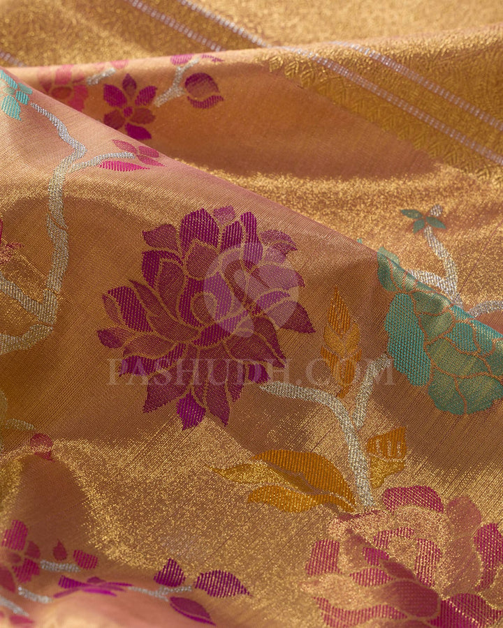 Gold Pure Zari Tissue Kanjivaram Silk Saree-P214(A)