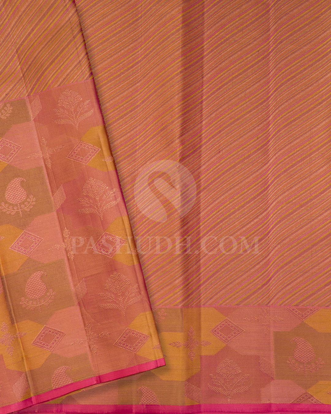 Violet With Bright Pink Kanjivaram Silk Saree-DJ424(C)