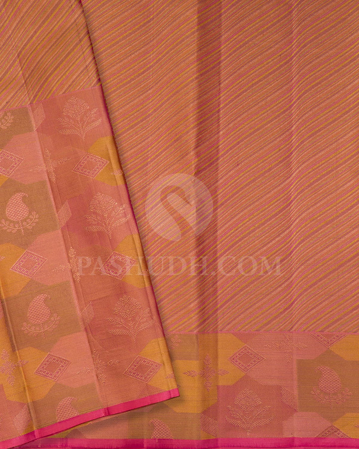 Violet With Bright Pink Kanjivaram Silk Saree-DJ424(C)