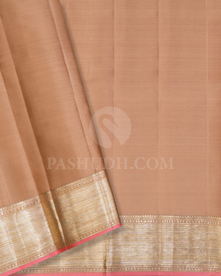Multihue With Golden Beige Kanjivaram Silk Saree-DJ431(B)
