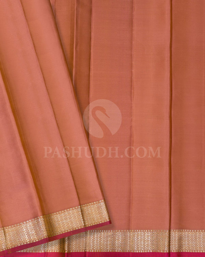Subtle Peach Kanjivaram Silk Saree-DJ428(B)