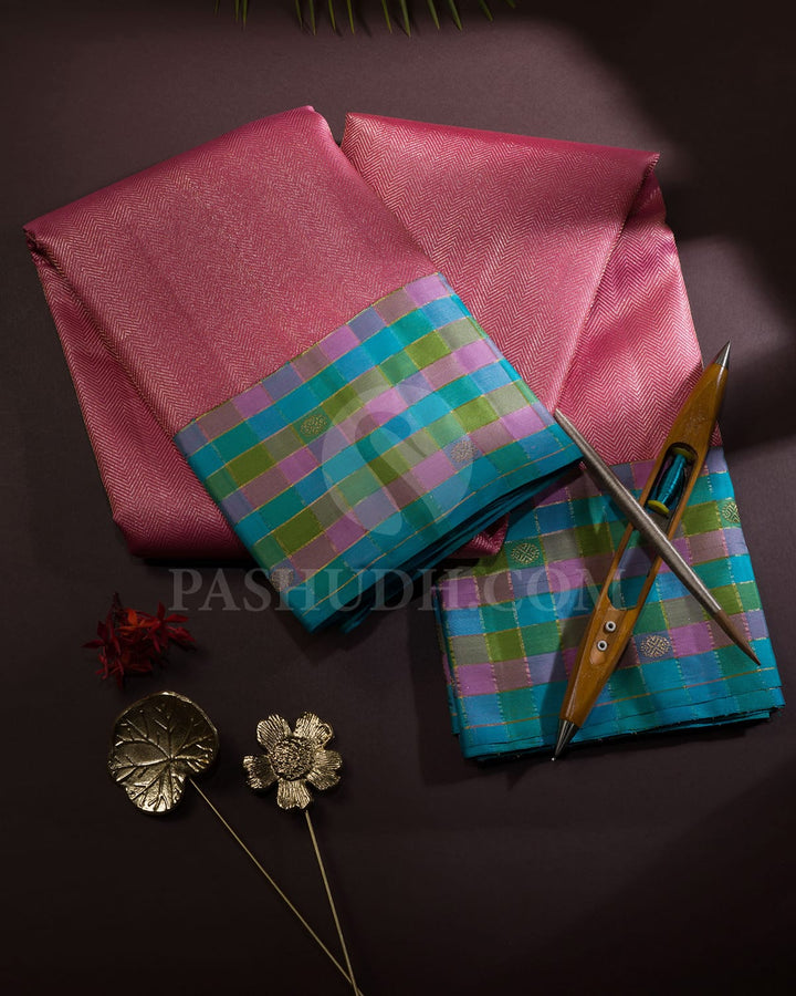 Candy Pink With Multicolor Kanjivaram Silk Saree-S1662(A)