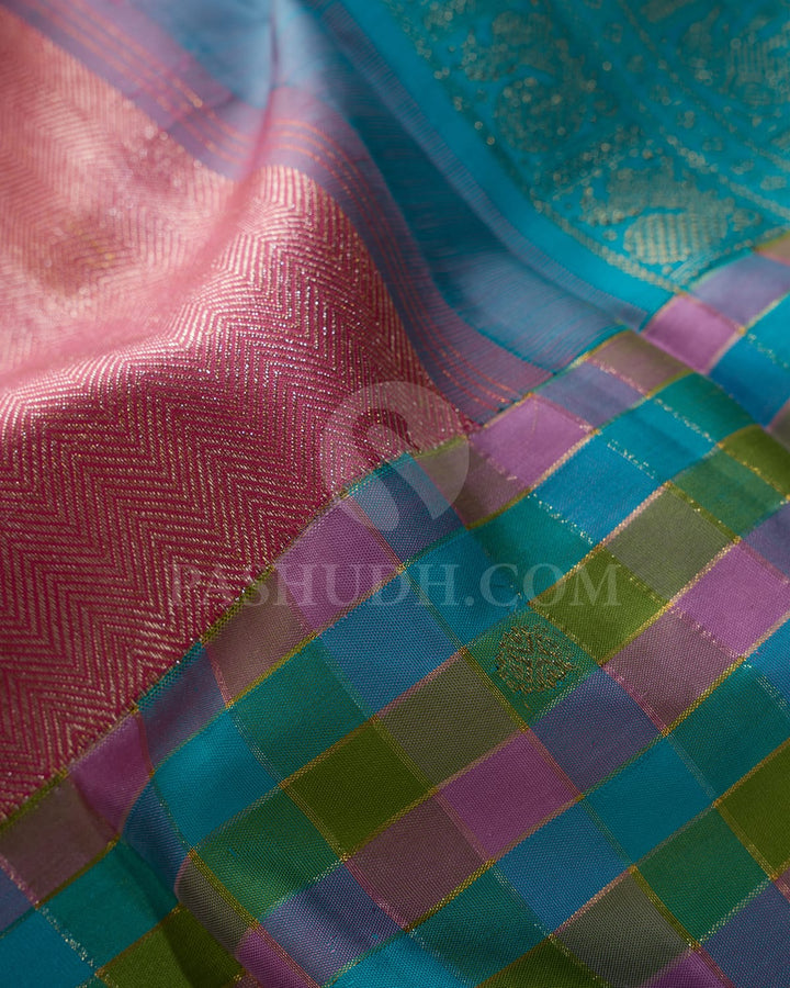 Candy Pink With Multicolor Kanjivaram Silk Saree-S1662(A)