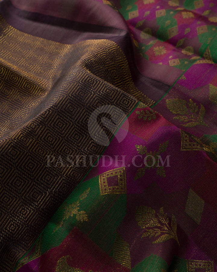 Aubergine Kanjivaram Silk Saree-DJ424(D)