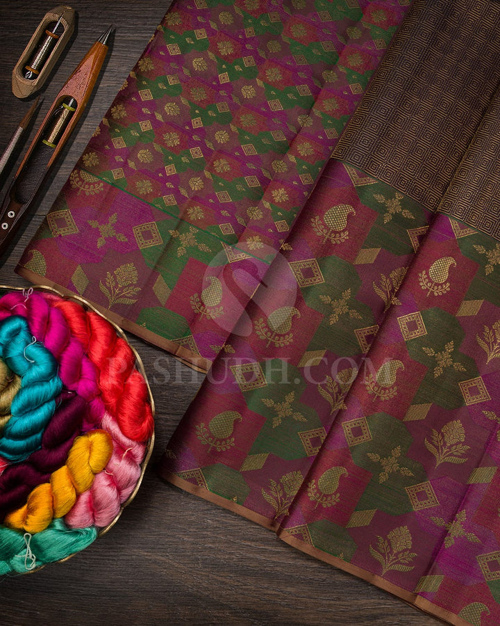 Aubergine Kanjivaram Silk Saree-DJ424(D)