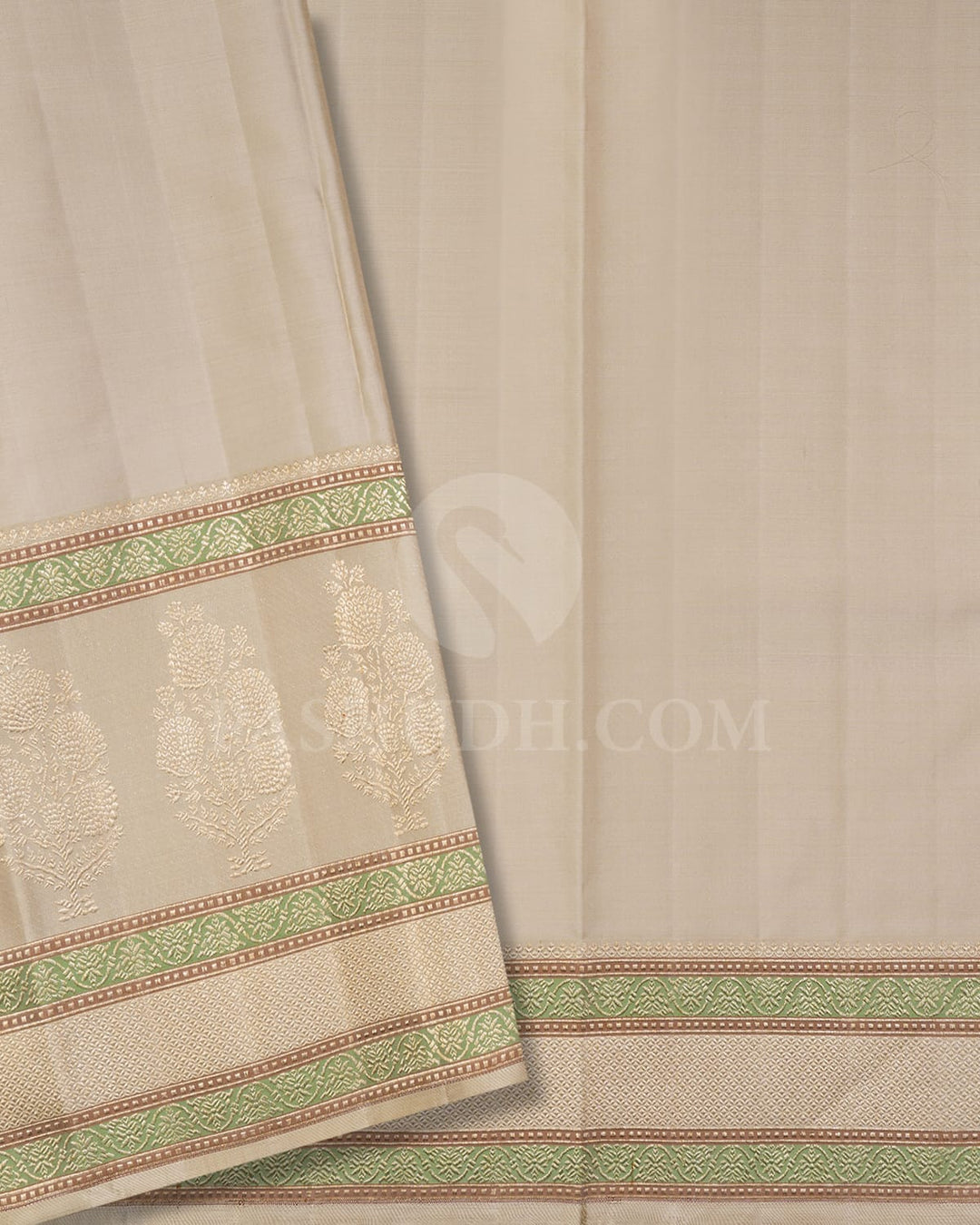Orange And Cream Kanjivaram Silk Saree-S1195(D)