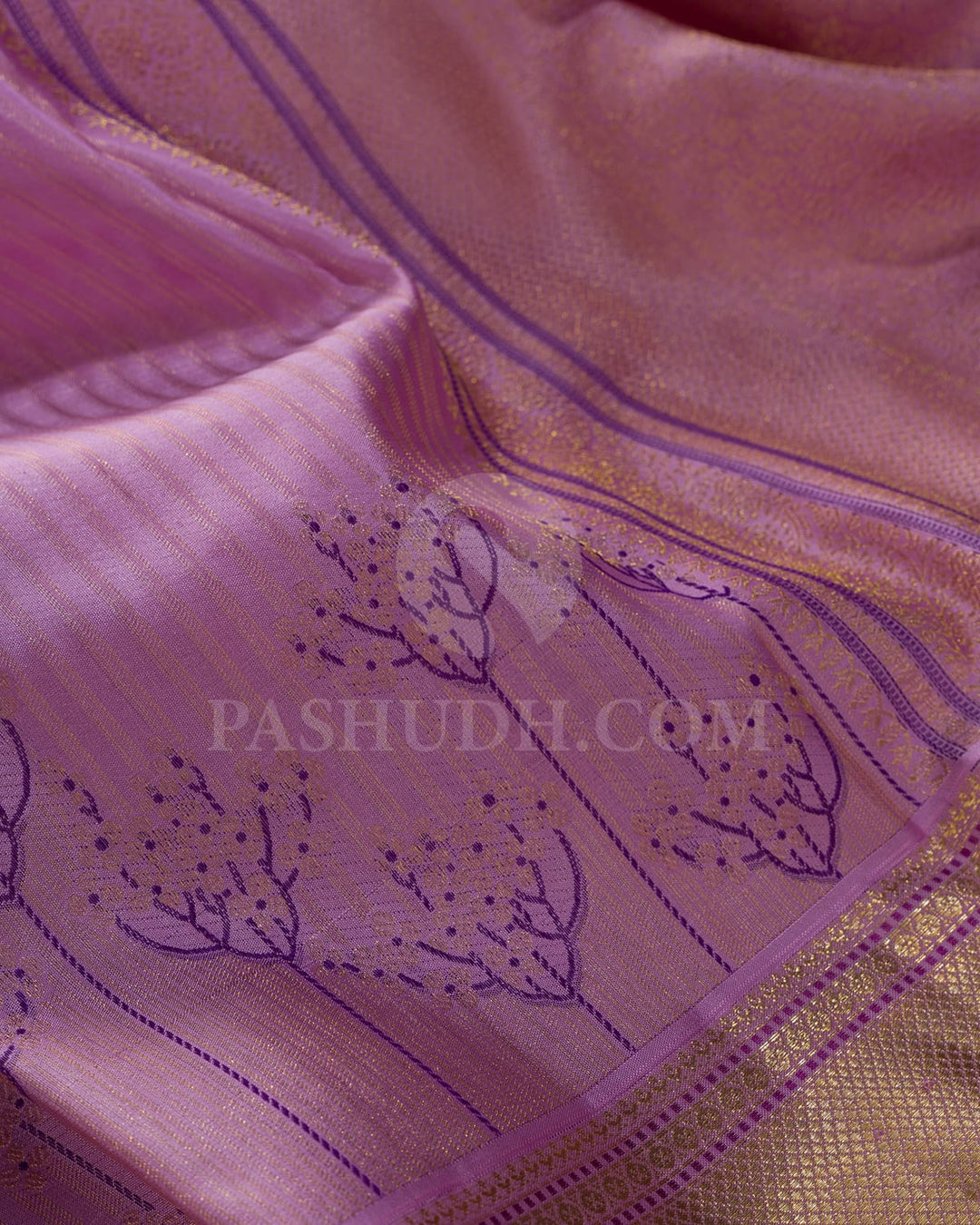 Pastel Lavender Kanjivaram Silk Saree-D673(A)