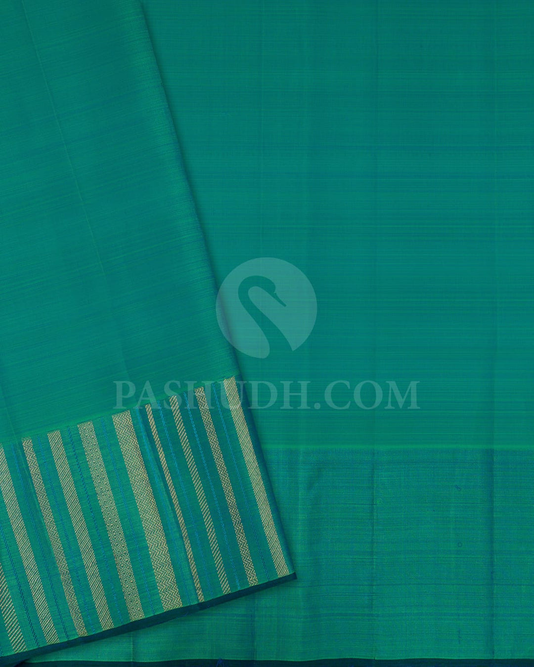 Cobalt Blue With Dual Shaded Green Kanjivaram Silk Saree-S1599(B)