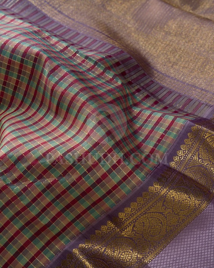 Multihue With Lavender Kanjivaram Silk Saree-S1668(A)