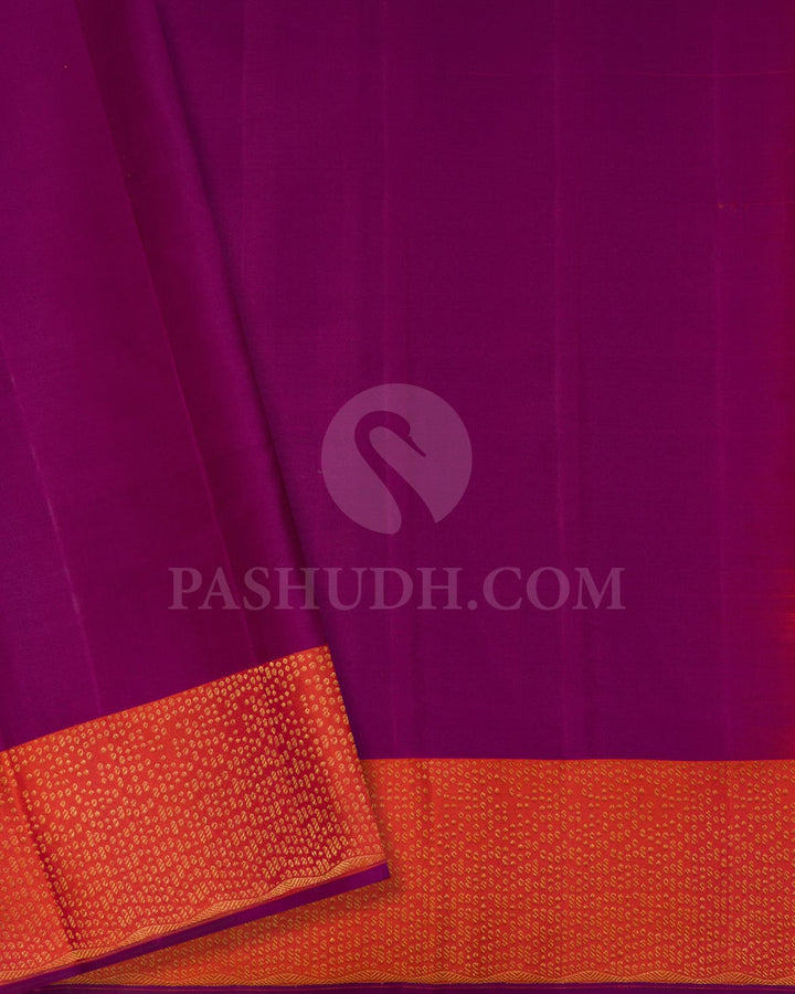 Orange With Red Kanjivaram Silk Saree-DJ429(B)