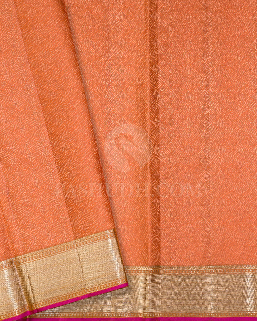 Multicolors With Orange Kanjivaram Silk Saree-DJ431(A)