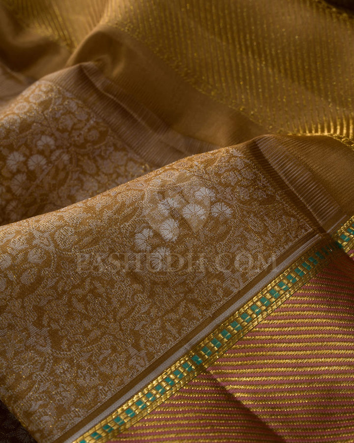 Golden Beige Kanjivaram Silk Saree-DJ437(A)