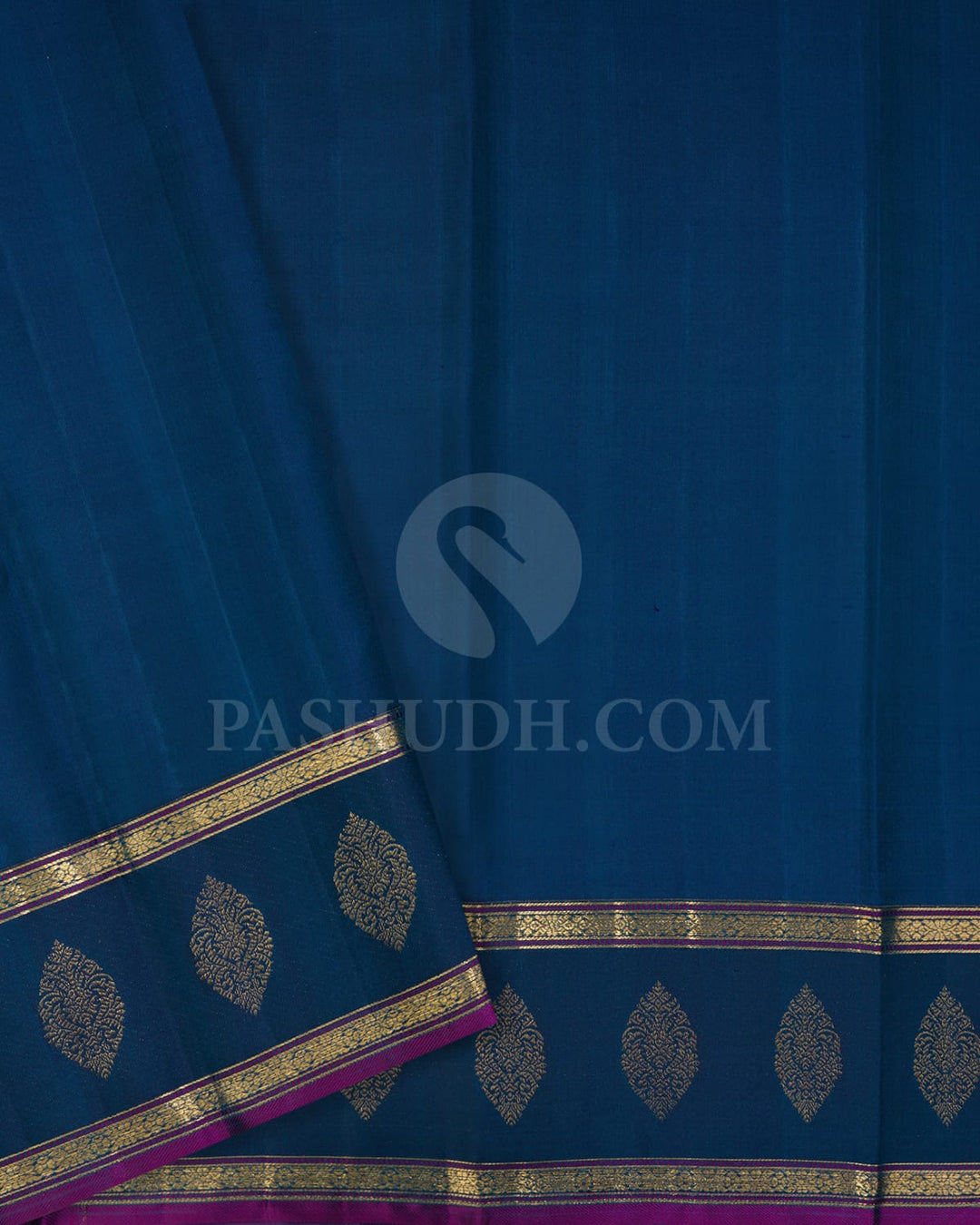 Dual Shaded Green And Navy Blue Kanjivaram Silk Saree-D652(E)