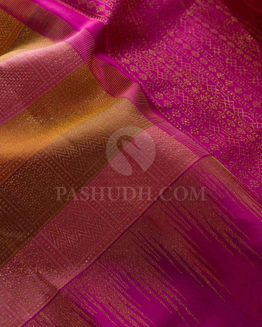Brown, Pink,Orange And Rani Pink Kanjivaram Silk Saree-DJ436(A)