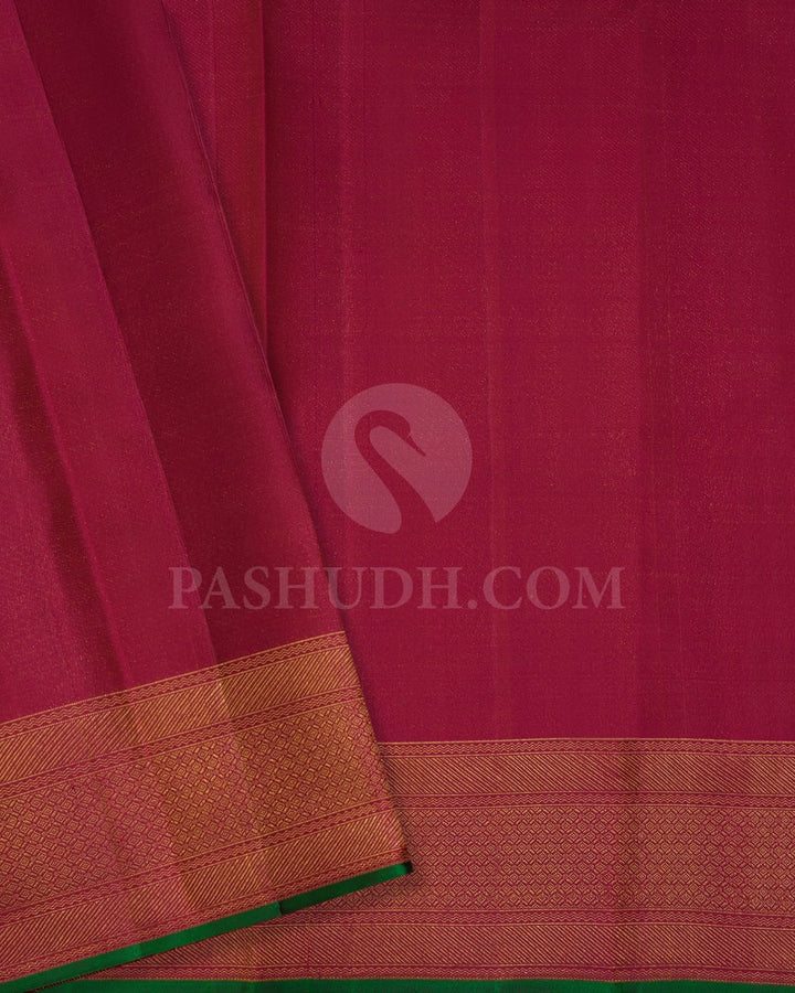Rani Pink And Rust Orange Kanjivaram Silk Saree-DJ405(C)