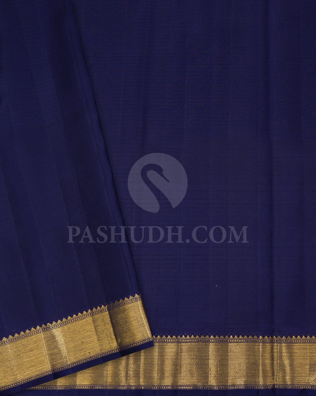 Peach Shot Beige With Navy Blue Kanjivaram Silk Saree-S1624(C)