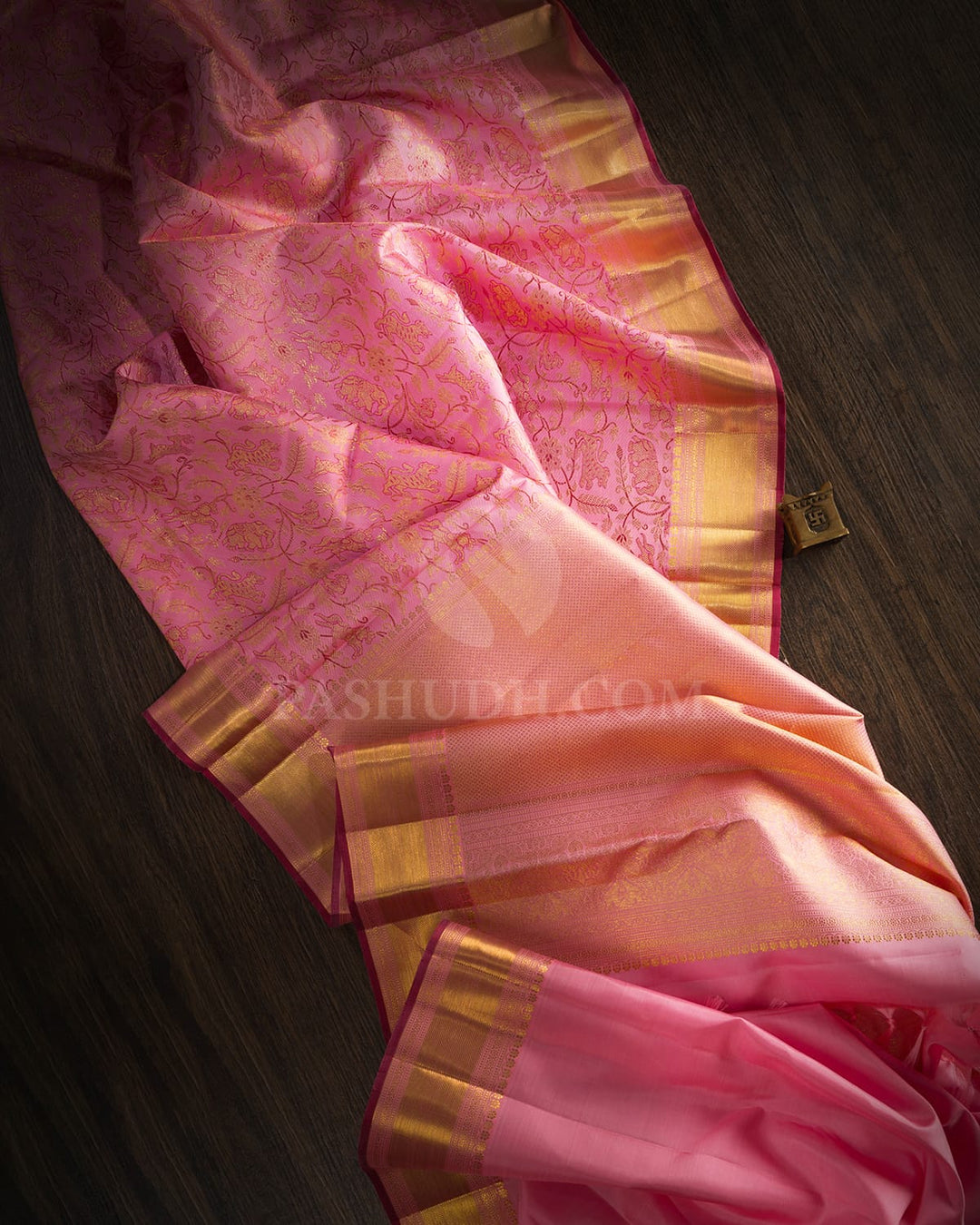 Mild Rose Pink Kanjivaram Silk Saree-S1571(D)