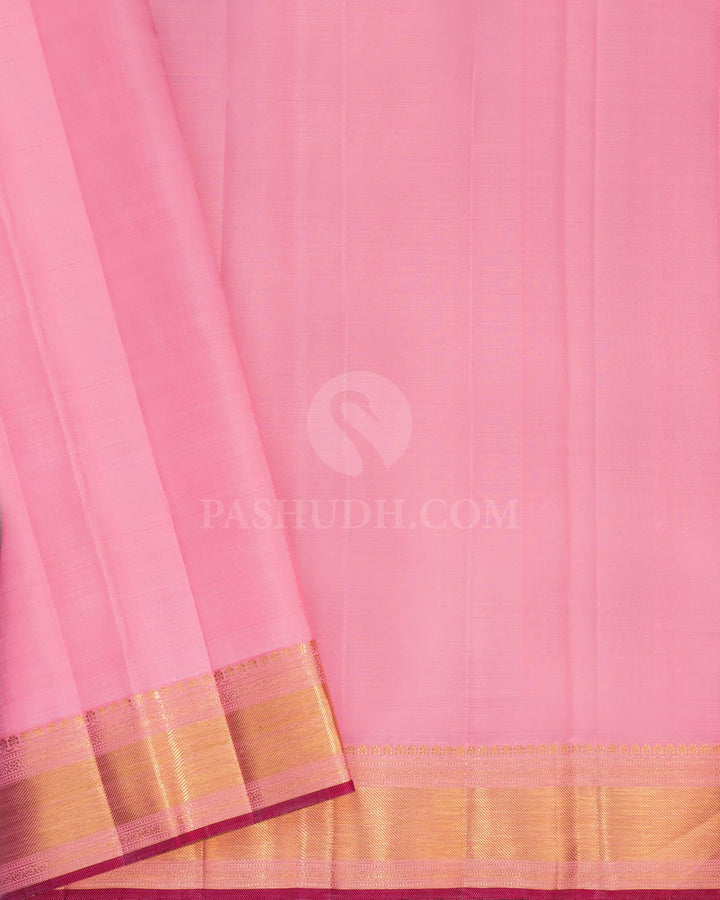 Mild Rose Pink Kanjivaram Silk Saree-S1571(D)