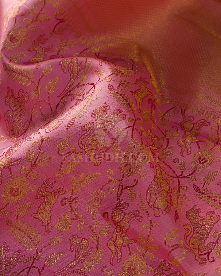 Mild Rose Pink Kanjivaram Silk Saree-S1571(D)