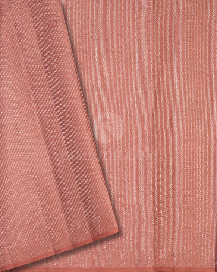 Chocolate Brown With Peach Kanjivaram Silk Saree-DJ403(C)