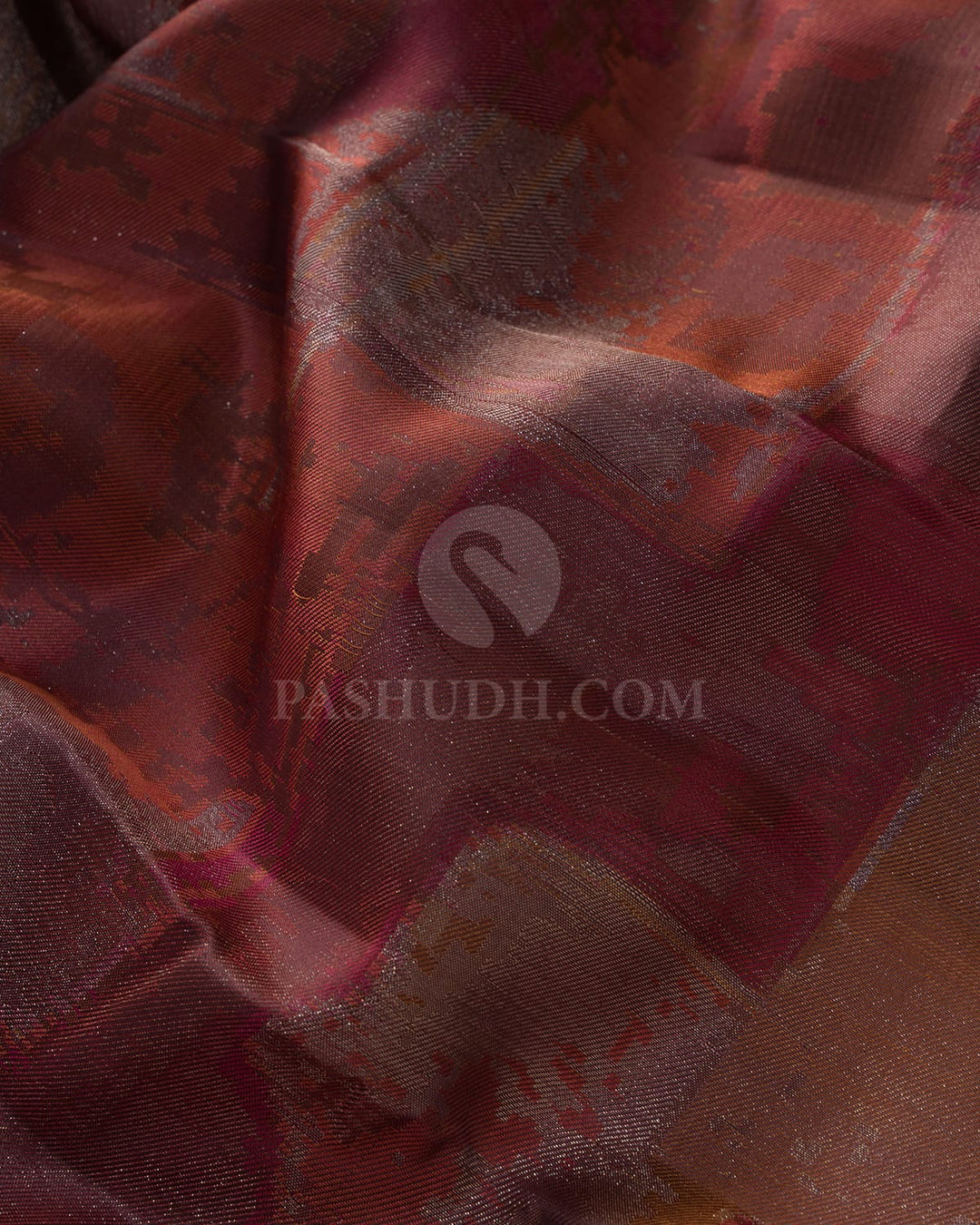 Chocolate Brown With Peach Kanjivaram Silk Saree-DJ403(C)