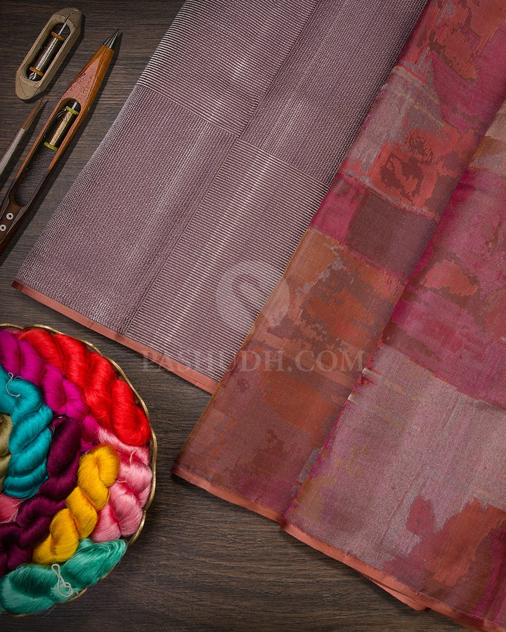 Chocolate Brown With Peach Kanjivaram Silk Saree-DJ403(C)