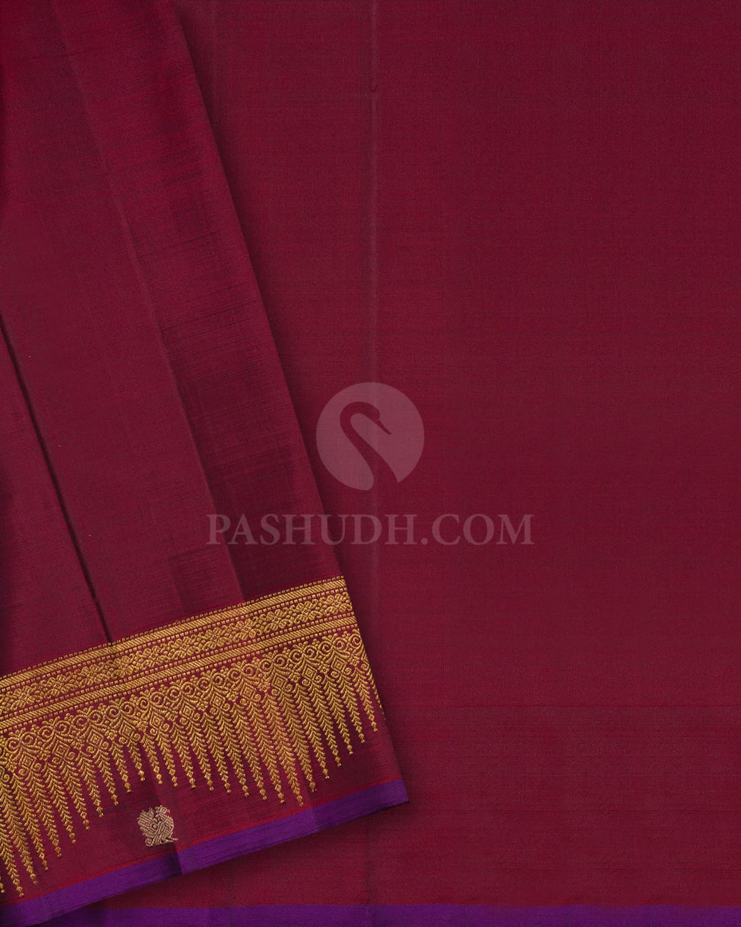 Dark Green With Maroon Kanjivaram Silk Saree-S1494(E)
