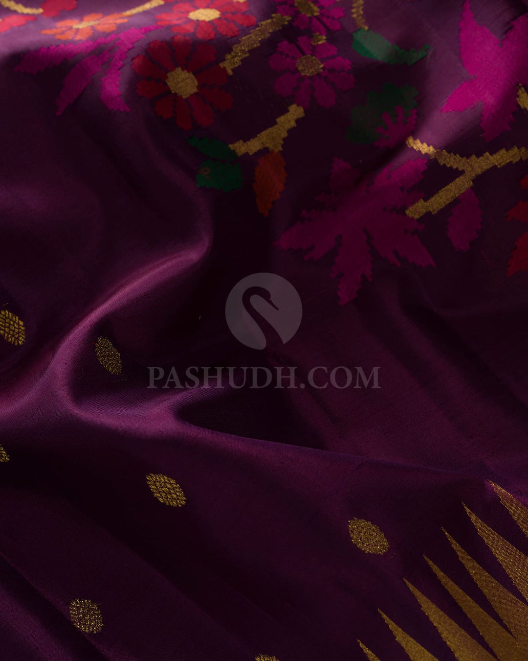 Purple Kanjivaram Silk Saree With Paithani Temple Border-S1693(A)