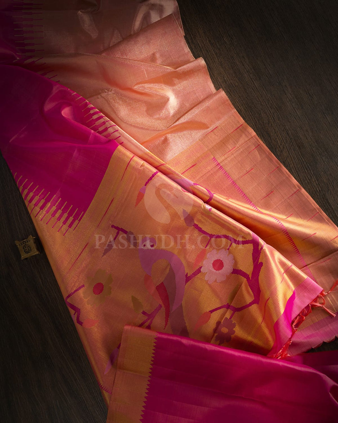 Bright Pink Kanjivaram Silk Saree-S1679(A)