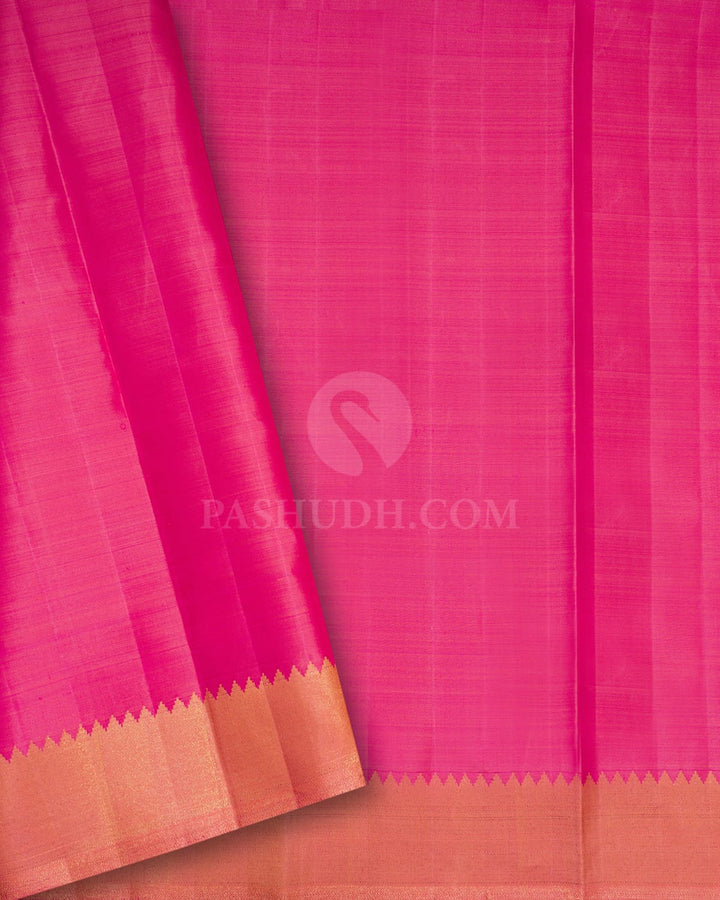 Bright Pink Kanjivaram Silk Saree-S1679(A)