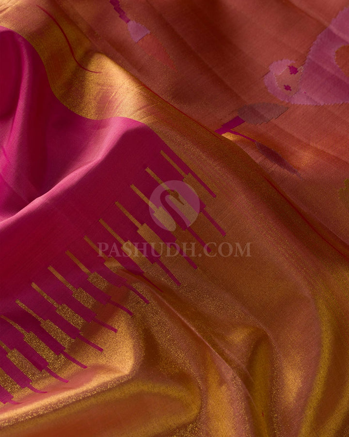 Bright Pink Kanjivaram Silk Saree-S1679(A)