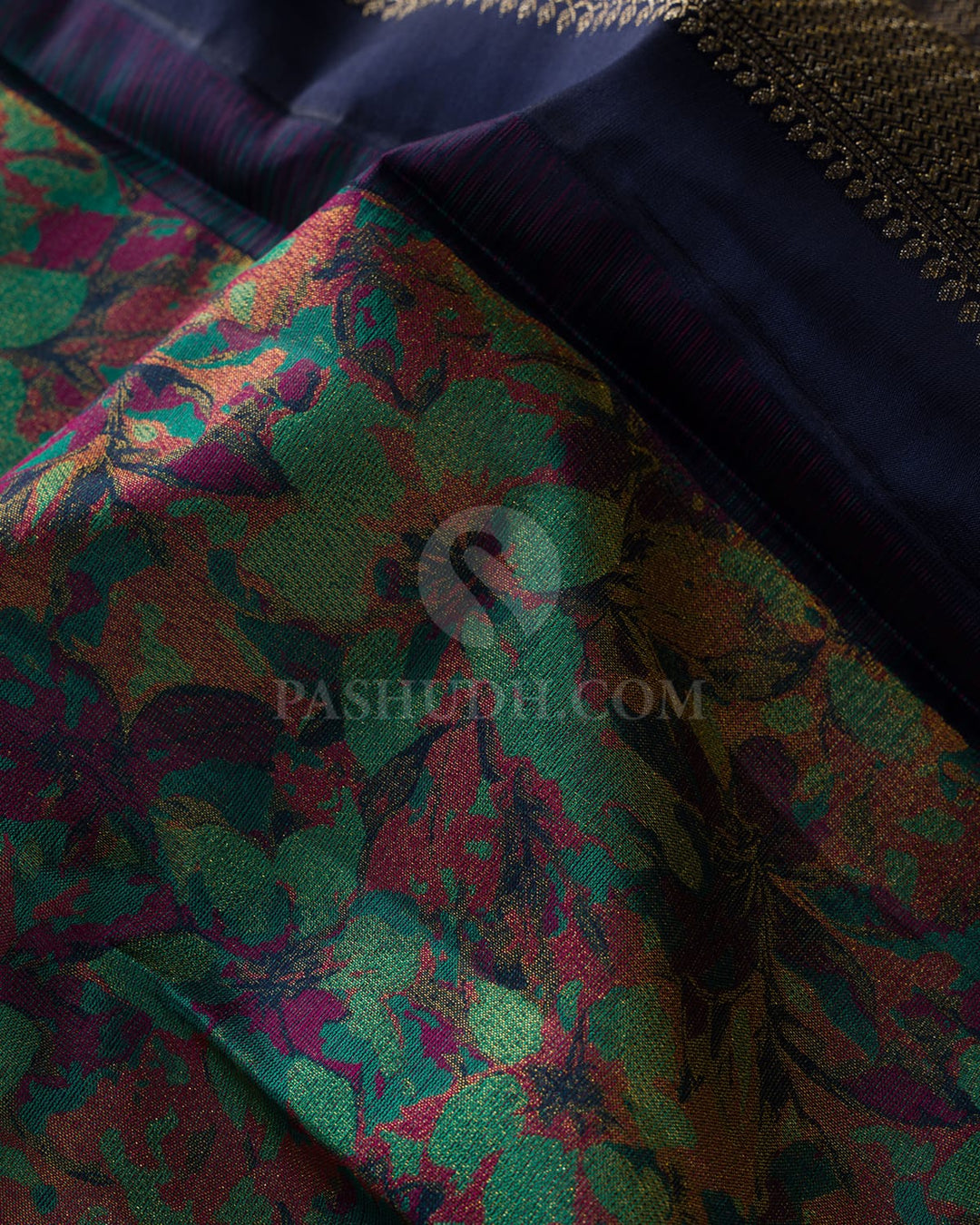 Dual Shaded Green And Navy Blue Kanjivaram Silk Saree-DJ428(C)