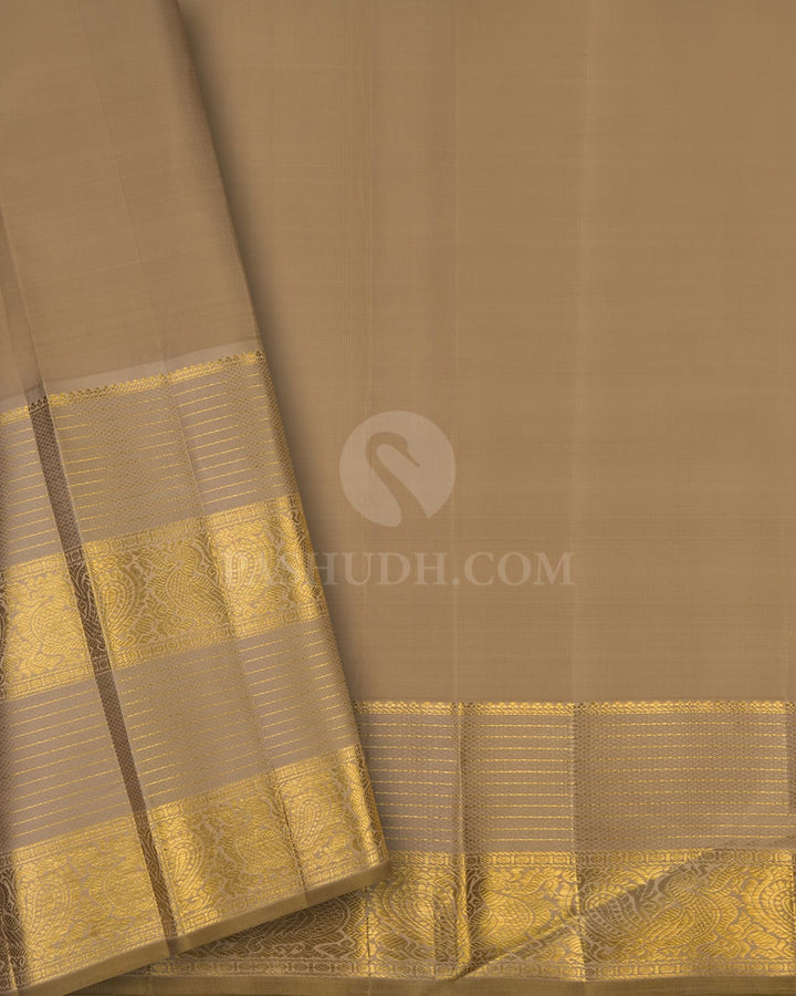 Black And Greige Kanjivaram Silk Saree-S1658(B)