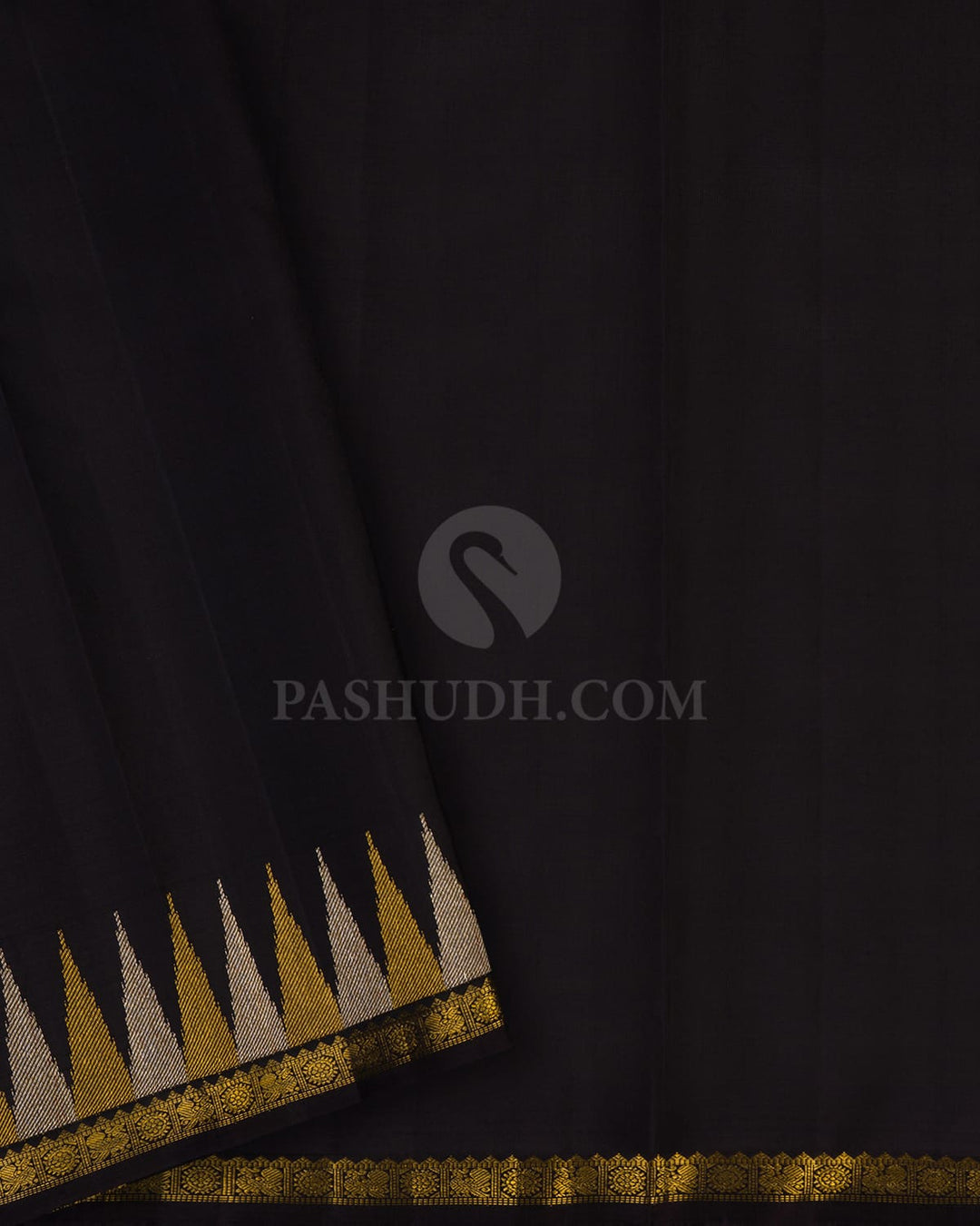 Pastel Multi Color With Black Kanjivaram Silk Saree-S1683(A)