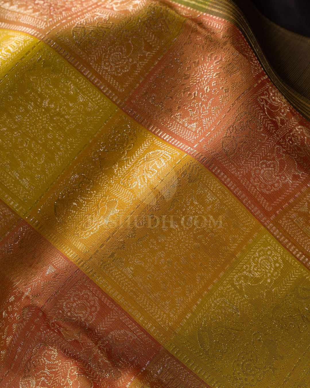 Pastel Multi Color With Black Kanjivaram Silk Saree-S1683(A)